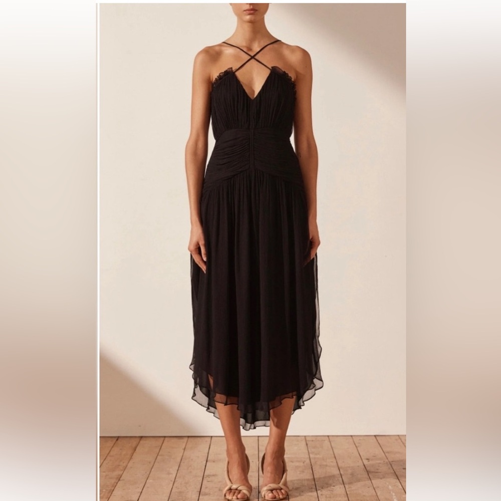 SHONA JOY Lauren Cross Front Midi Dress
